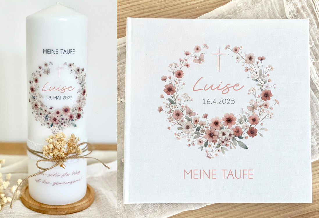 Gästebuch „Luise“ mit Leineneinband – personalisiert zur Taufe