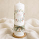 Taufkerze Helen mit Blumenkranz – Kerze mit Schleife und Holzanhänger