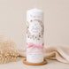 Taufkerze Jule mit Blumenkranz & Schleife – Rosa